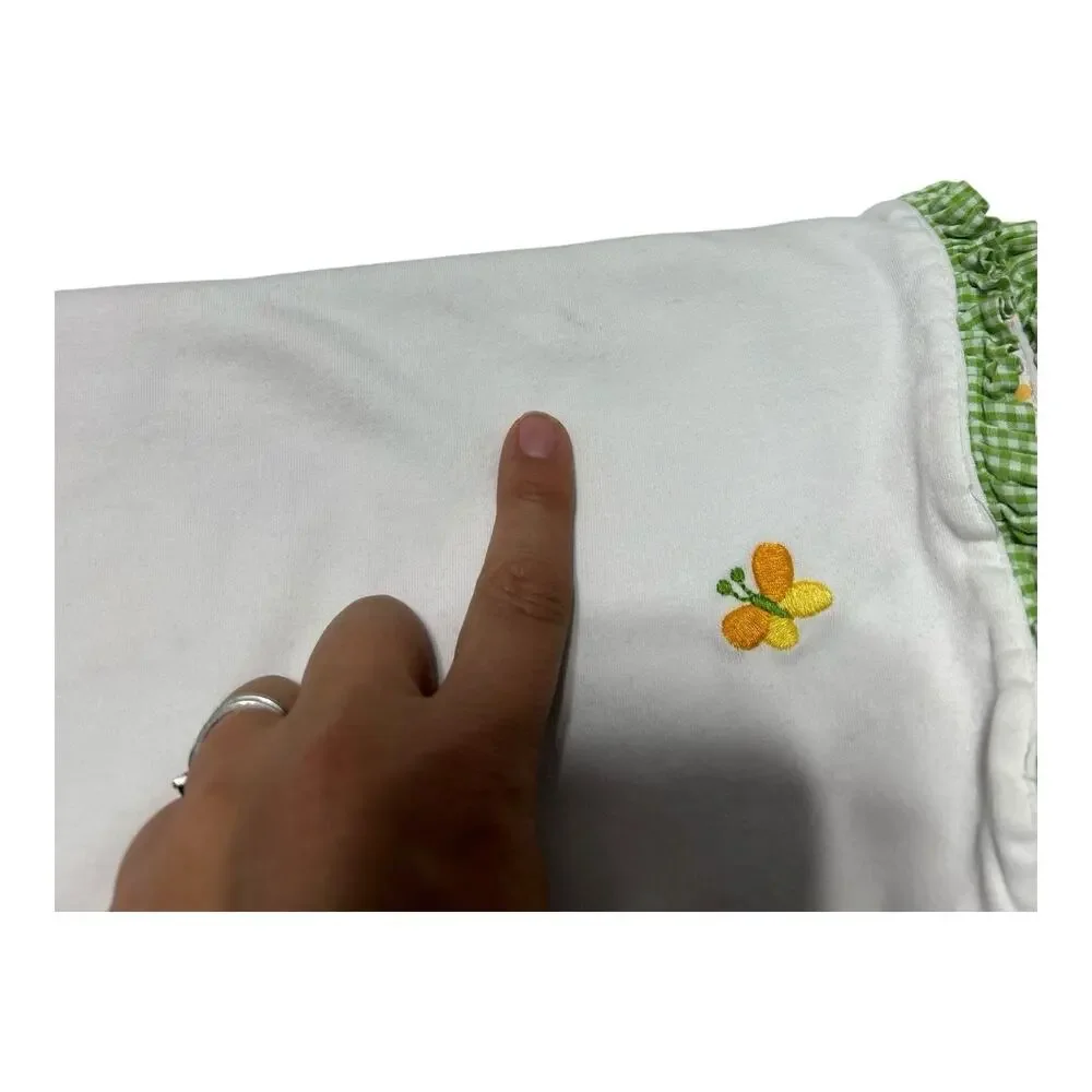 Gymboree Green Pink Floral Cotton Baby Blanket 2012
